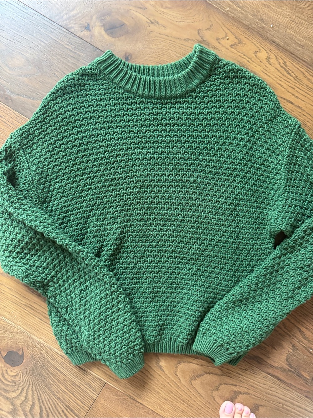 Universal Threads Green Textured Crewneck Sweater - Women